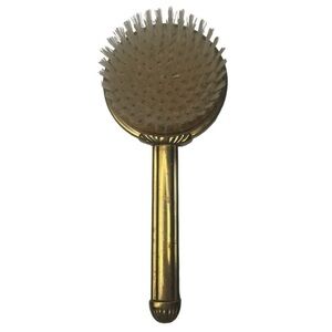 Vintage Nylon Bristle Gold Tone Vanity Hair Brush